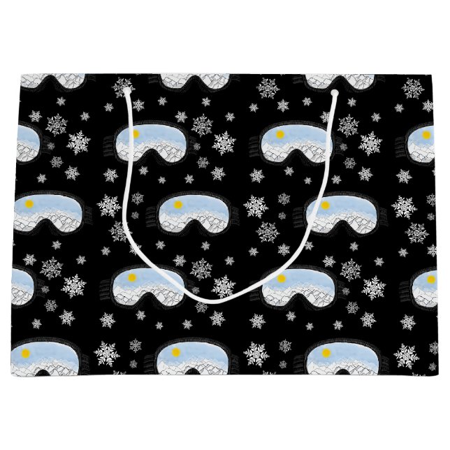 Ski Goggles Mountain View Snöflingor Black (Framsidan)