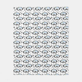 Ski Goggles Mountain View Snöflingor Illustration Fleecefilt