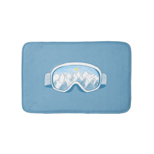 Ski Goggles Mountains Reflection Illustration Badrumsmatta