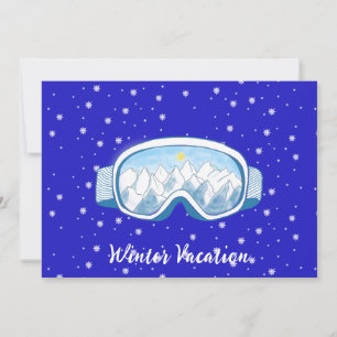 Ski Goggles Snowflake Dance Customized Vacation Inbjudningar