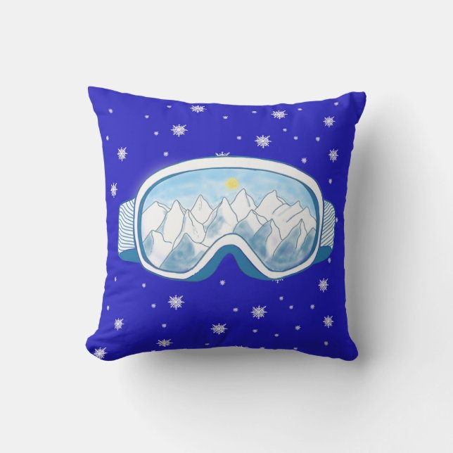 Ski Goggles Snowflake Dance Kudde (Framsida)
