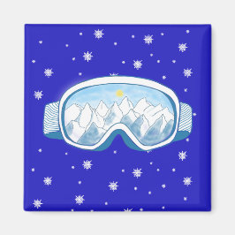 Ski Goggles Snowflake Dance Magnet