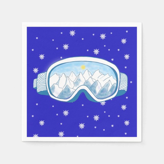 Ski Goggles Snowflake Dance Pappersservett (Framsidan)