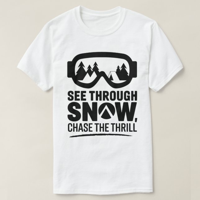 Ski Goggles Winter Äventyr Snö Quote Design T Shirt (Design framsida)