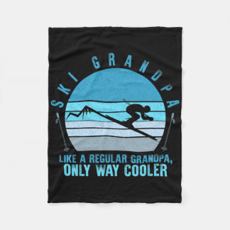 Ski Grandpa Skier Mountain Snö Skiing Grandpa Sno Fleecefilt