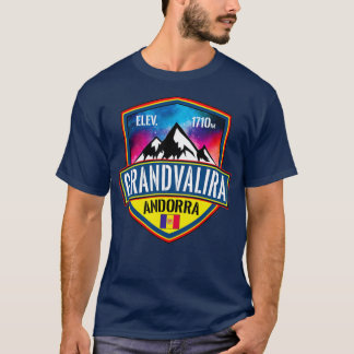 Ski Grandvalira Andorra Skiing Pyrenébergen T Shirt