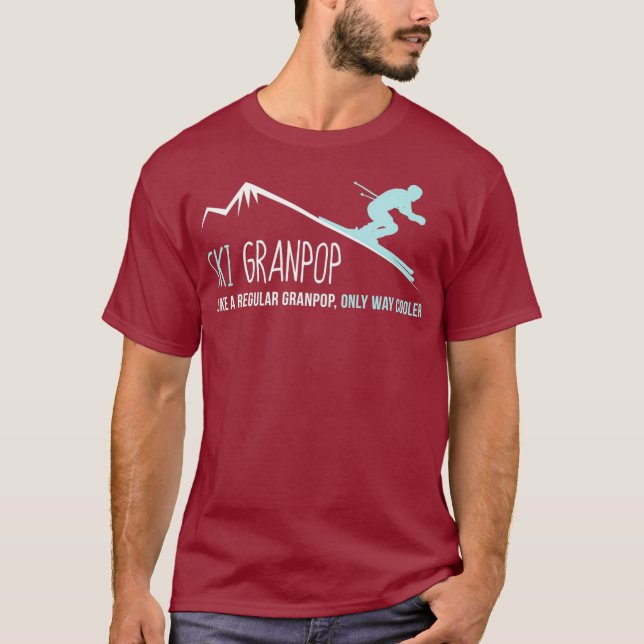 Ski Granpop  Funny Cute Winter Skiing Gift T Shirt (Framsida)