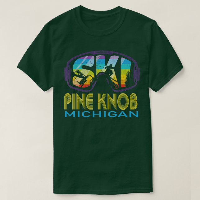 Ski Gräs Knob Michigan Skiing Vacation T Shirt (Design framsida)