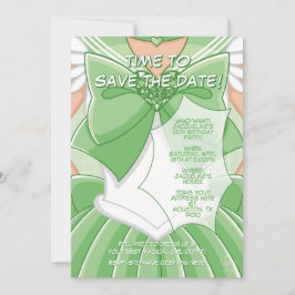 [SKI] Green Magical Girl Birthday Invitation Inbjudningar