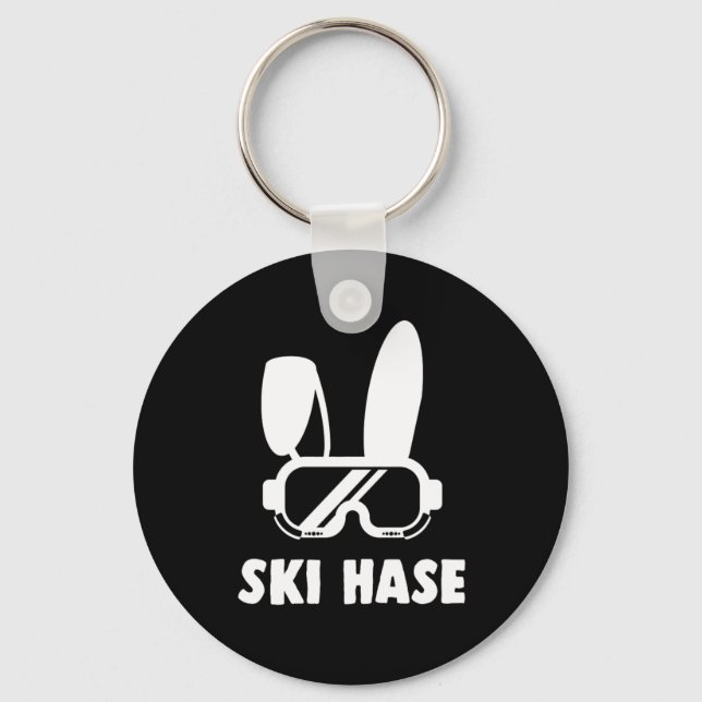 Ski Hase Skiing Coola Winter Sports Gift Nyckelring (Framsida)