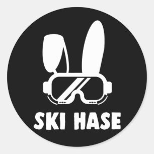 Ski Hase Skiing Coola Winter Sports Gift Runt Klistermärke