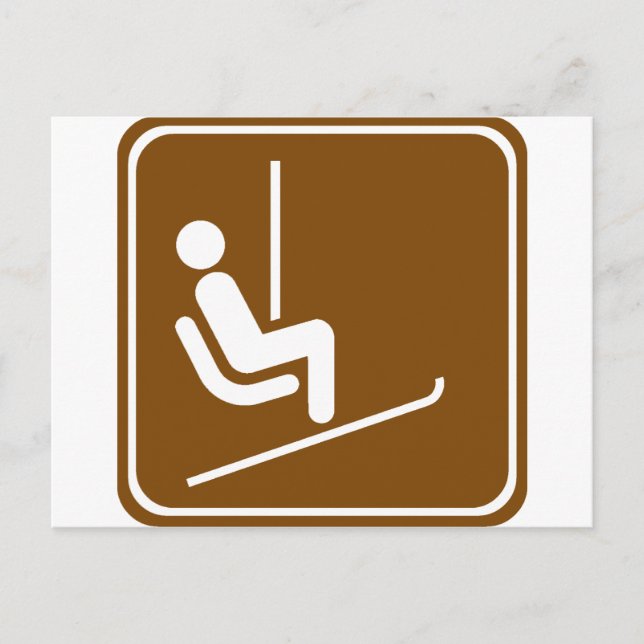 Ski Hiss Highway Sign Vykort (Framsida)