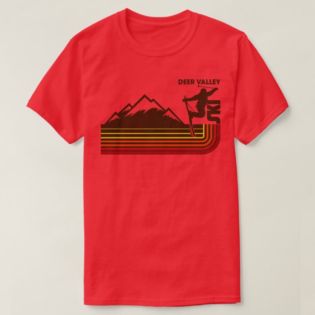 Ski Hjort Valley 70S Retro Rand T Shirt (Design framsida)