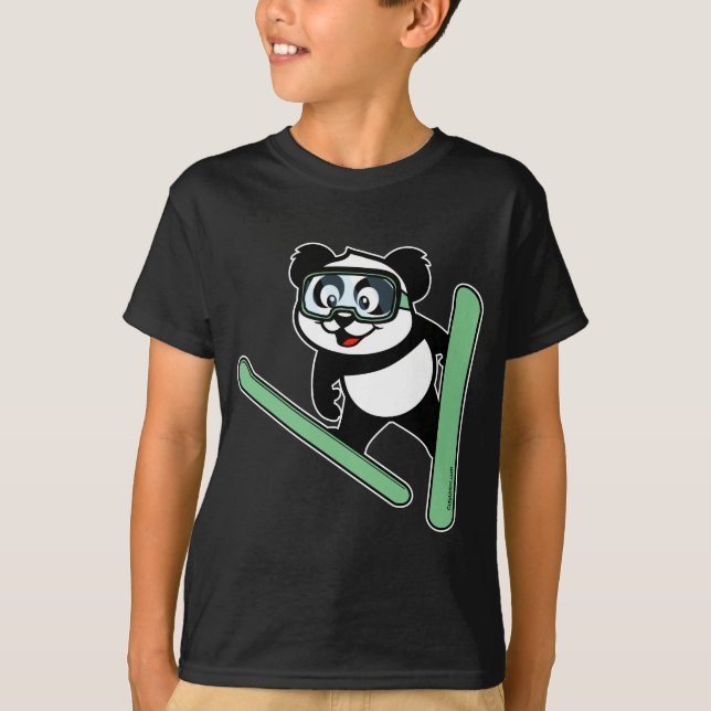 Ski-hopping Panda Tee Shirt (Framsida)