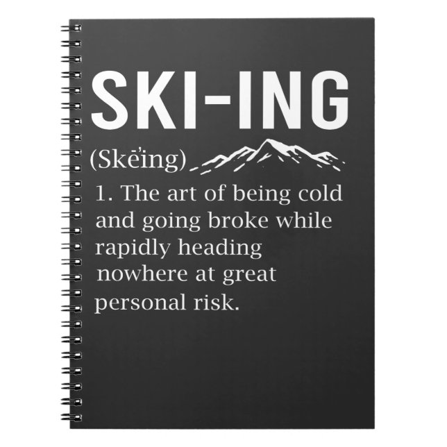 Ski Humor Skiing Funny Winter Sport Joke Anteckningsbok (Framsidan)