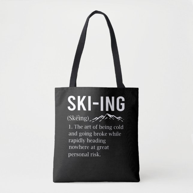 Ski Humor Skiing Funny Winter Sport Joke Tygkasse (Framsida)