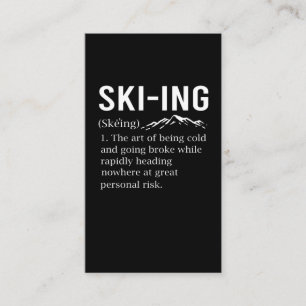 Ski Humor Skiing Funny Winter Sport Joke Visitkort
