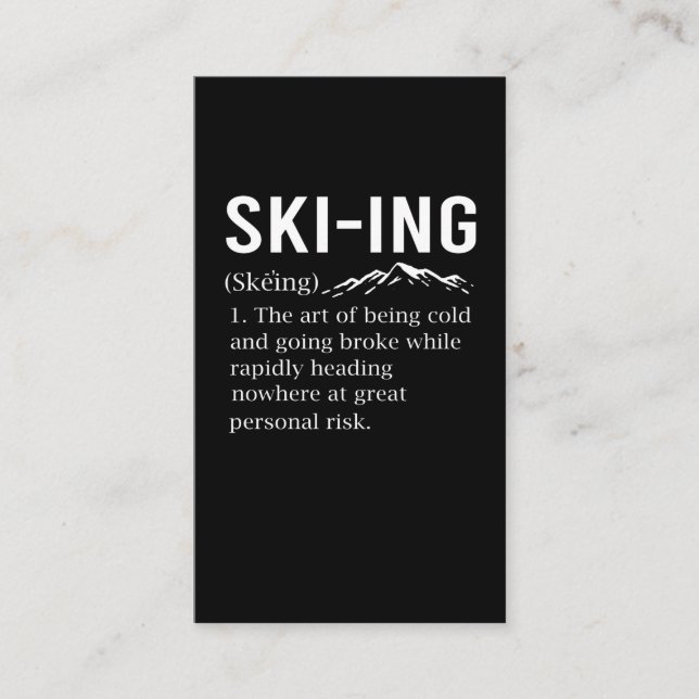 Ski Humor Skiing Funny Winter Sport Joke Visitkort (Framsida)