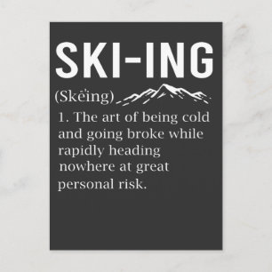 Ski Humor Skiing Funny Winter Sport Joke Vykort