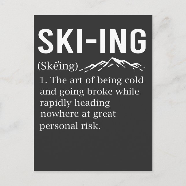Ski Humor Skiing Funny Winter Sport Joke Vykort (Framsida)