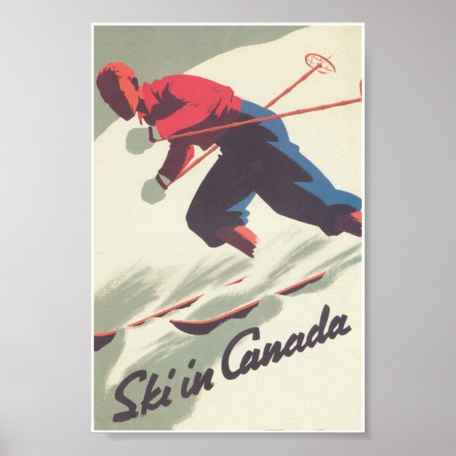 Ski i Kanada Poster Vintage resor (Framsidan)