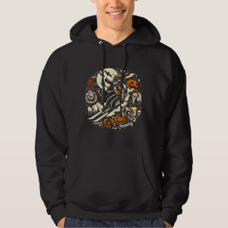 Ski i sluttning med halloween hoodie