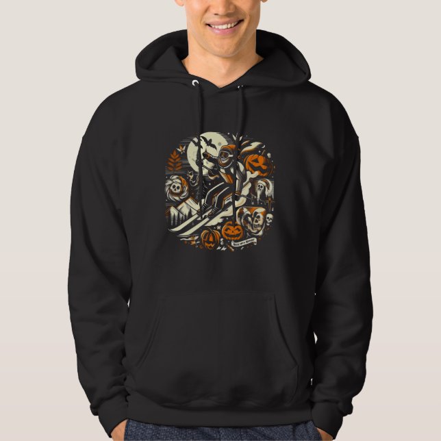 Ski i sluttning med halloween hoodie (Framsida)