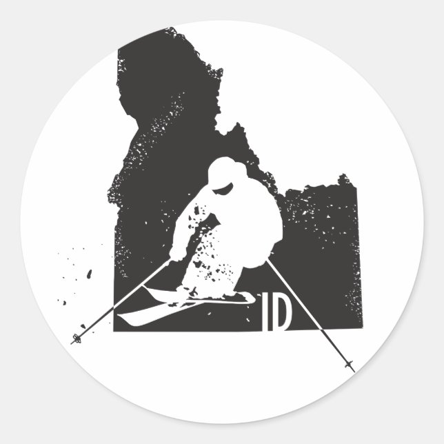 Ski Idaho Runt Klistermärke (Framsida)