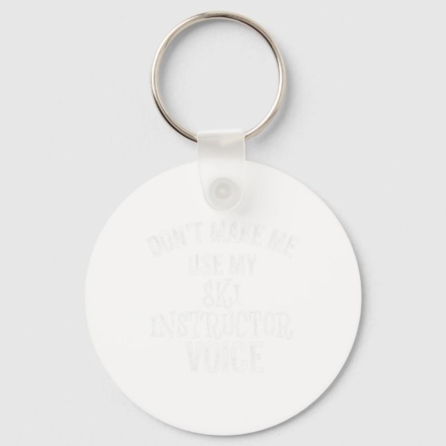 Ski Instructor Voice Skiing Funny Snö Winter Gift Nyckelring (Framsida)