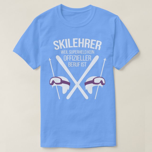 Ski-instruktörskidåkning på semesterpresentidé för t shirt (Design framsida)