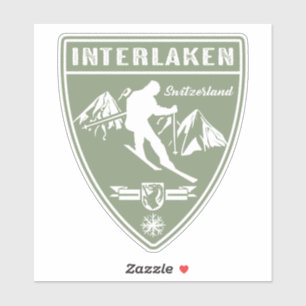 Ski Interlaken Schweiz Klistermärken