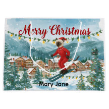 Ski-jul för Santa Siamese Cat Lovers Snowy