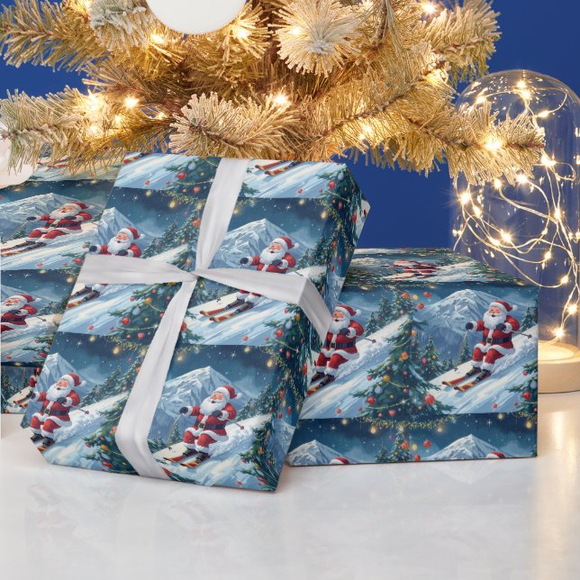 Ski jul med Jultomten på berget Presentpapper (Helgdagar)