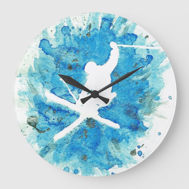 Ski Jump Clock Stor Klocka (Framsida)