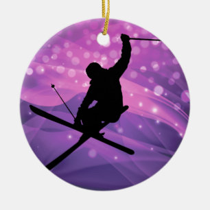 Ski Jump Julgransprydnad Keramik