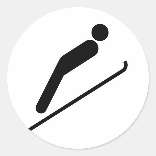 Ski Jump Runt Klistermärke (Framsida)