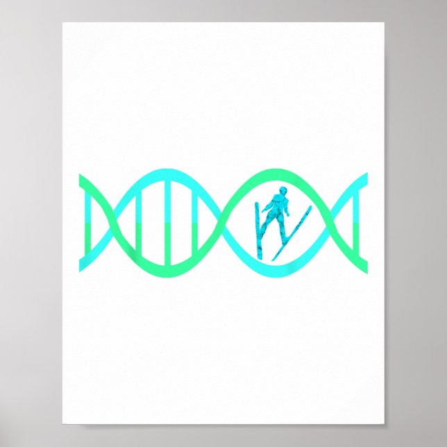 Ski Jumper Dna Ski Jumping Skier Idrottsman Hoppa  Poster (Framsidan)