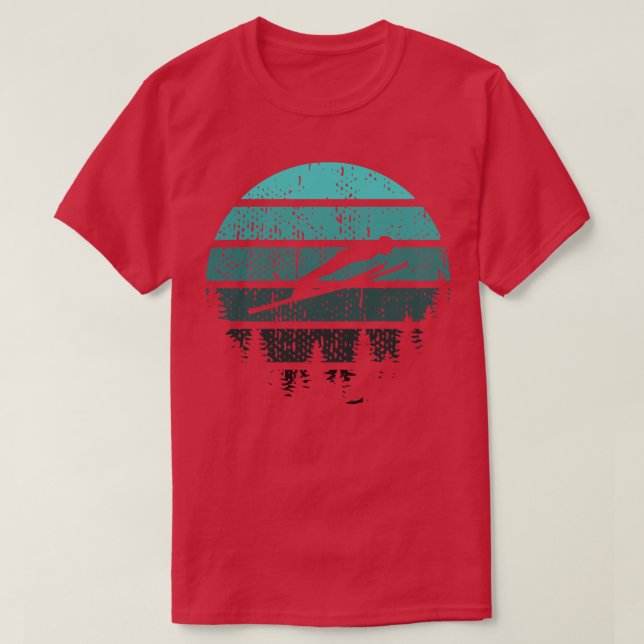 Ski Jumper Ski Jumping Retro T Shirt (Design framsida)