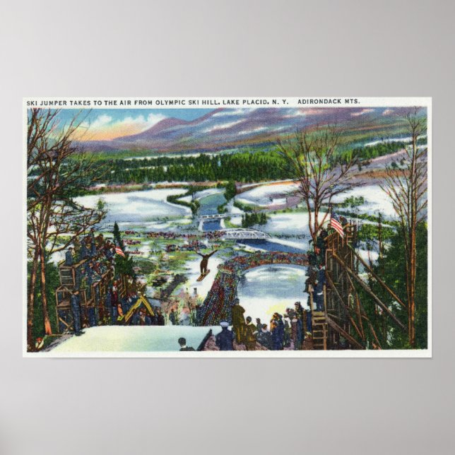 Ski-Jumperna Börjar från Olympic Ski Backe Poster (Framsidan)