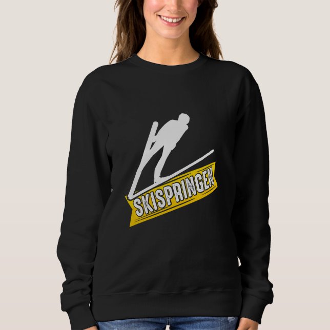 ski jumping ski flying competition winter sports s t shirt (Framsida)