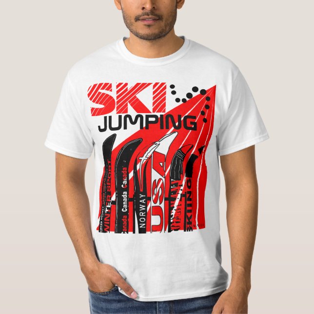 Ski Jumping Winter Sport Snowblade T-Shirt (Framsida)