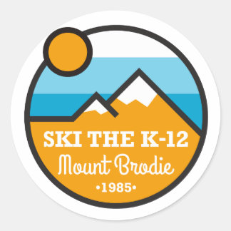 Ski K-12 Patch Stil Runt Klistermärke