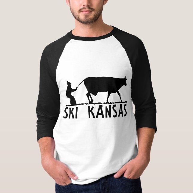 Ski Kansas - Black T Shirt (Framsida)