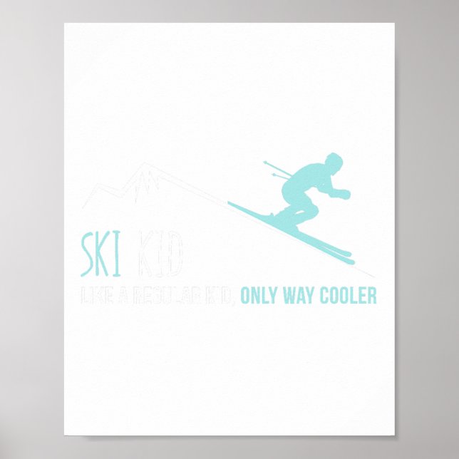 Ski Kid Funny Cute Winter Skiing Gift Poster (Framsidan)
