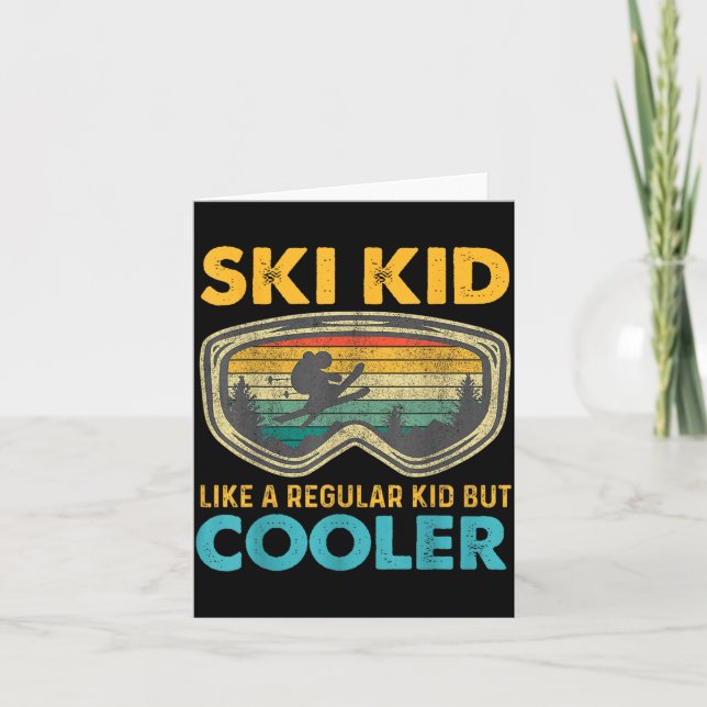 Ski Kid Like A Regular Kid But Cooler Skiing Lover Kort (Framsida)