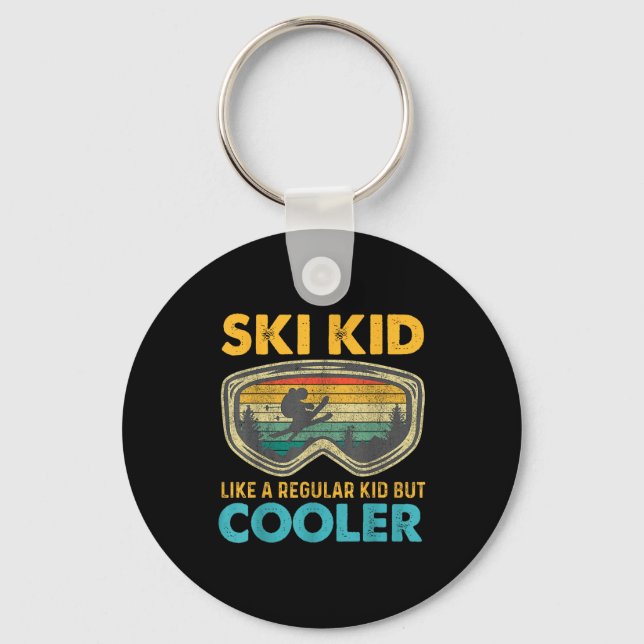Ski Kid Like A Regular Kid But Cooler Skiing Lover Nyckelring (Framsida)