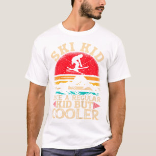 Ski Kid som en vanlig Kid men Cooler Funny Skiing T Shirt