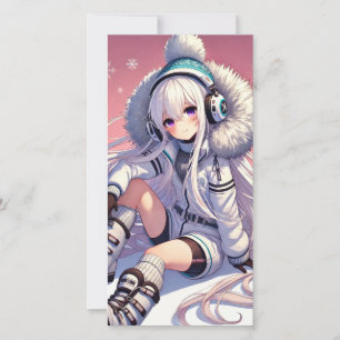 Ski-kort för Anime-flicka
