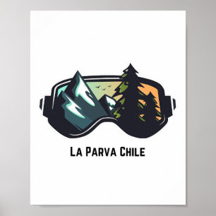 Ski La Parva Chile Mountain Skiing till Manar och Poster