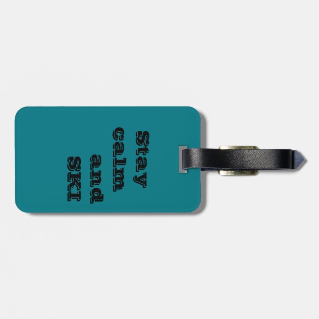 SKI Lagertagg med läderremsa Bagagebricka (Baksida Vågrät)